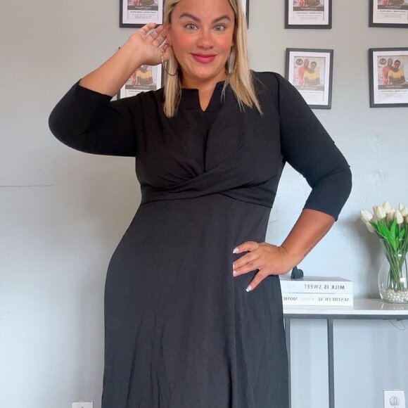 Cocktail Dress Black Long Sleeve Plus Size Xxl PLUS SIZE 2026  NEW - Picture 3 of 11